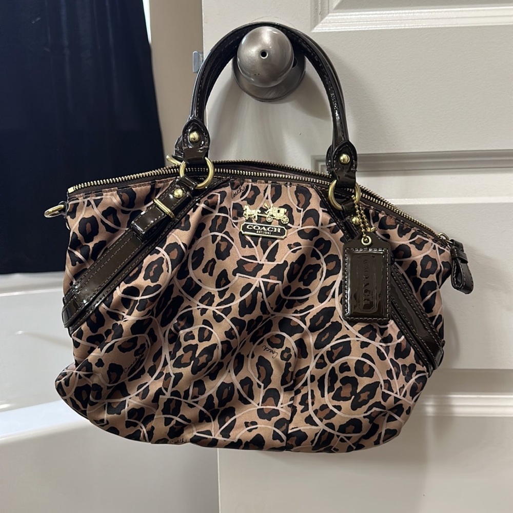 Coach leopard satchel
